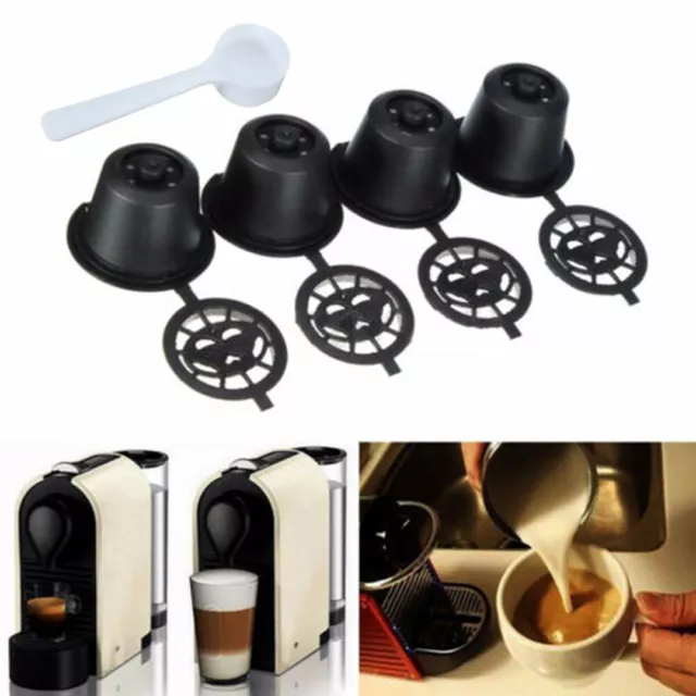 Reusable Coffee Capsules for 4 Refillable Cups Long Service Life