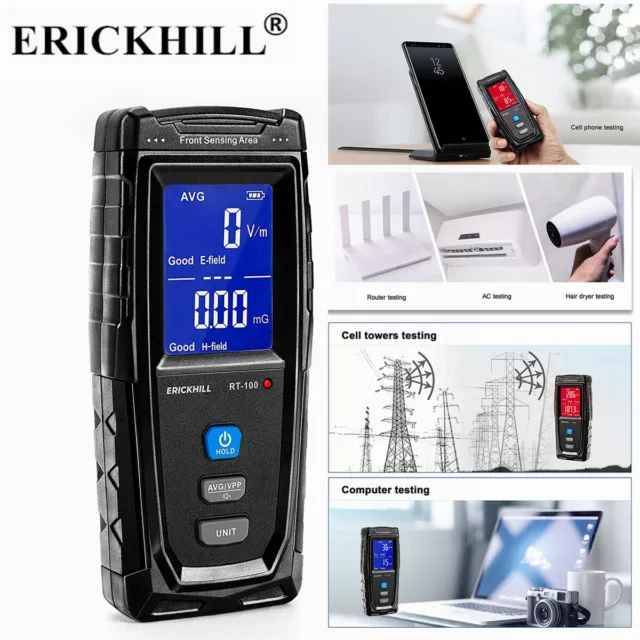 ERICKHILL Hand-held Digital LCD EMF Detector EMF Meter Tester for Ghost Hunting