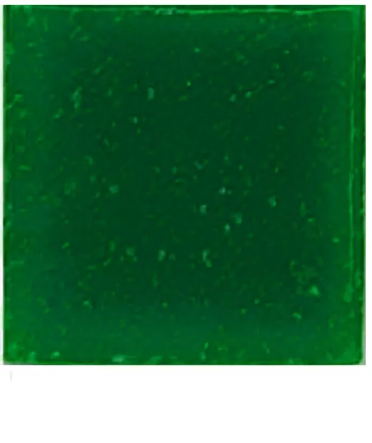 100 tiles - Fern Green Vitreous Glass Mosaic Tiles - 3/8 inch - Mixed Media Art
