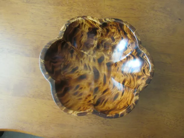 Stunning Vintage Pierre’s Pantry Mango Wood Round serving Bowl Dish