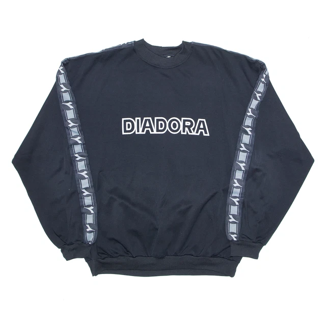 Vintage DIADORA Black 90s Sweatshirt Mens XL