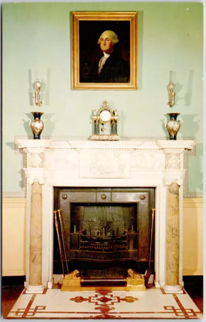 Mount Vernon Virginia Marble Mantle Banquet Hall George Washington VTG Postcard