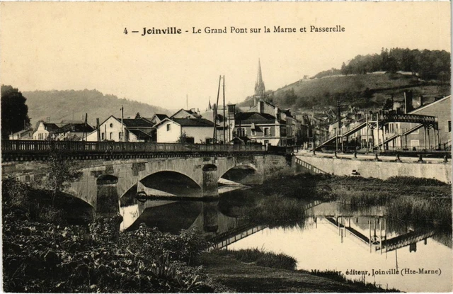 CPA JOINVILLE -le-GRAND Pont sur la MARNE et Passerelle (104815)