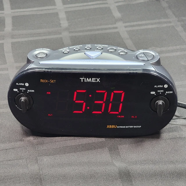 TIMEX T715 XBBU RediSet Dual Alarm Time Clock Radio AM/FM Large
