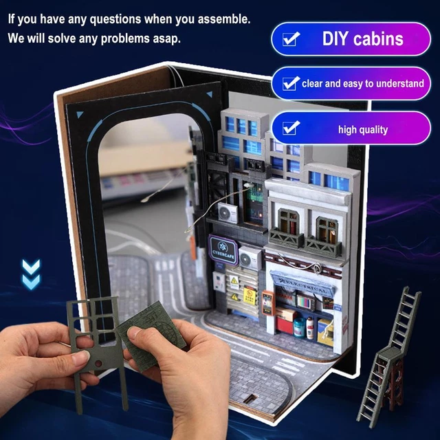 DIY WOODEN BOOK Nook Shelf Insert Kit Miniature Merry Christmas