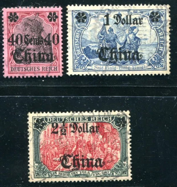 DEUTSCHE KOLONIEN CHINA 1906 43,45,47 gestempelt 215€(K9189