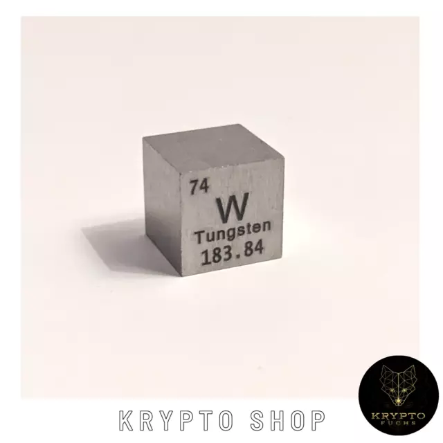 10mm Tungsten Cube Wolfram Würfel 99.95% mit Gravur für Krypto-Fans Geschenk