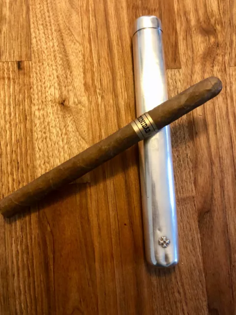 Sillem´s Zigarren Etui - Silver Plate - Kreuz  - Cigar Tube