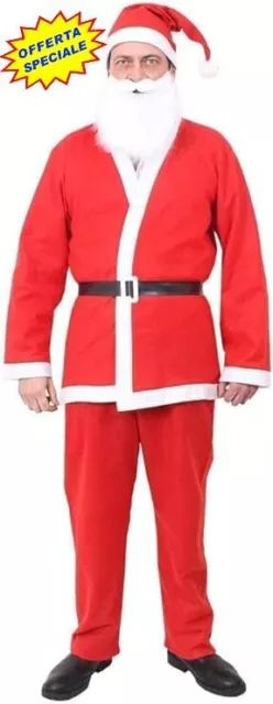 💚Vestito Costume Babbo Natale Abito Santa Claus Completo Cosplay Christmas L-Xl