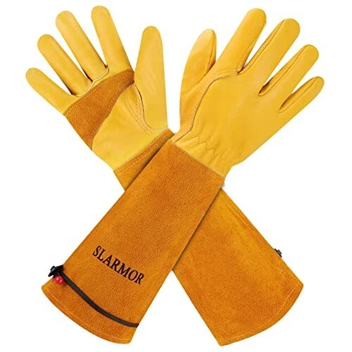 SLARMOR Gants de Jardinage pour Hommes/Femmes Gants de Travail en Cuir de Vac...