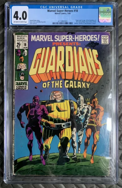 Marvel Super-Heroes #18 1st App Guardians Of The Galaxy  CGC 4.0 4113997003