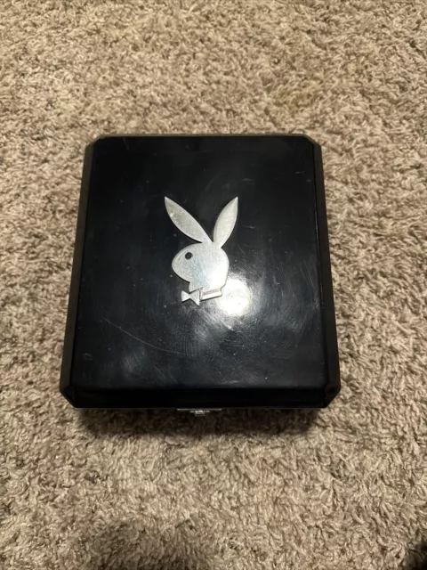 Vintage Empty PLAYBOY BUNNY Cigar Box Black Lacquer NICE CHURCHILL 50X7