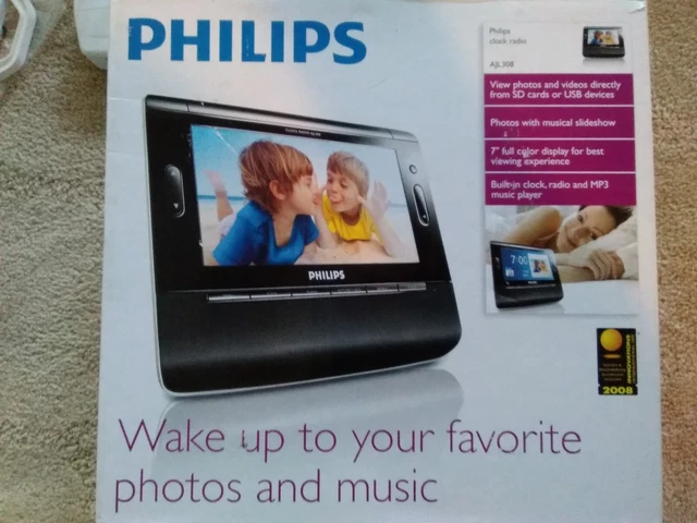 Philips Home Essentials Digital LCD Photo Frame 7 Inch Frame +clock+radio
