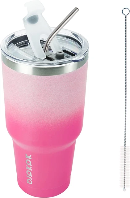 30 Oz Tumbler with Lid and Straw Travel Coffee Mug Stainless Steel Insulated The