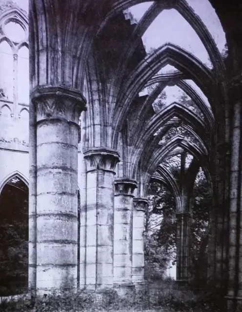 12th c. Choir Ruins, Abbey Church, Ourscamp, France, Magic Lantern Glass Slide