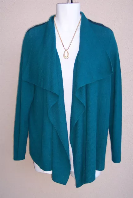 Eileen Fisher Royal Alpaca cascade cardigan sweater plus size 1x teal blue 2