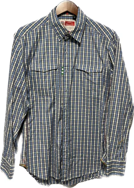 Robert Graham Freshly Laundered Shirt Mens Blue Check Long Sleeve Button Down L