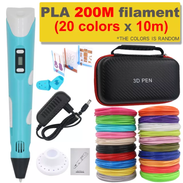 3D Pen 3D Printing Pen DIY Drawing Pen with Power Adapter Travel Storage Box New