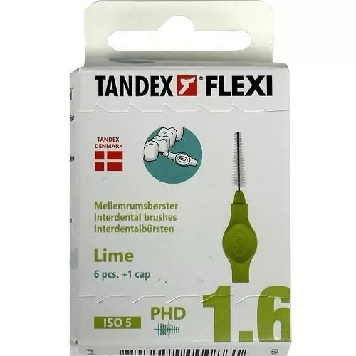 Tandex Flexi Lime 1.6mm Interdental Brush - 1 Pack Of 6 Brushes 2
