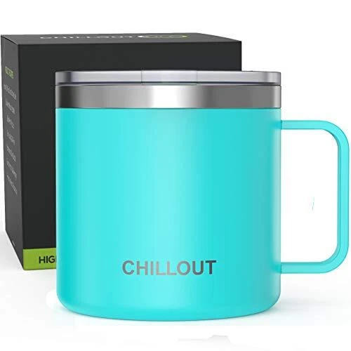 16oz Vacuum Insulated Coffee Mug with Handle & Lid, Large Thermal Cup...