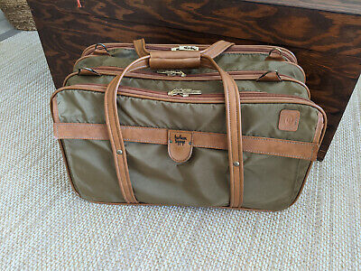 Vintage Hartmann 3 Compartment Nylon Carry-On Weekender Bag, Olive Green