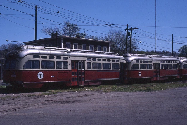 Trolley Slide - Boston T MBTA #3283 PCC Streetcar 1980 Out of Service Vintage