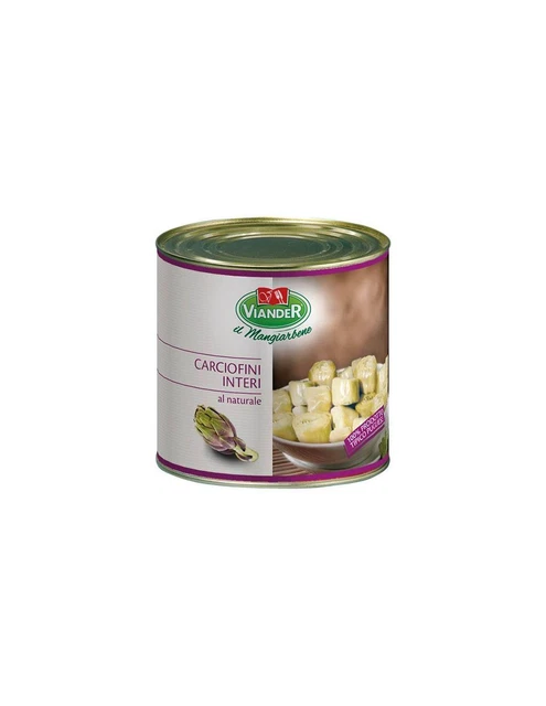 Viander - Carciofi al naturale interi barattolo da 2500g pronti a cuocere