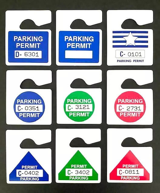 Real! Plastic Parking Permits (Not Paper Kind) ⭐Hot New Designs⭐ Mirror Hang Tag