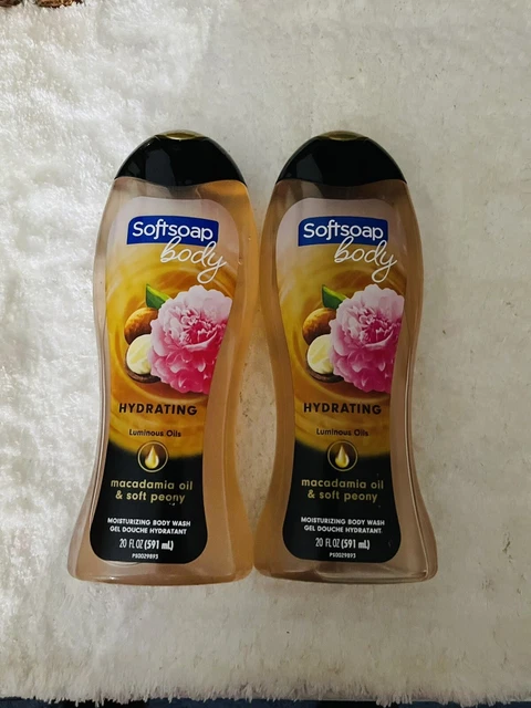 2- Nuevo jabón suave hidratante lavado corporal aceites luminosos aceite de macadamia peonía 20 oz