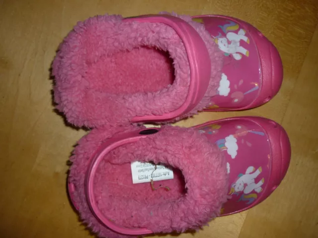Mädchen Schuhe rosa gefüttert Einhorn, Hausschuhe, Gartenschuhe Klocks Gr.29 NEU