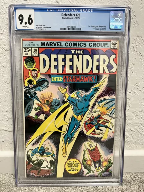 Defenders #28 1st Starhawk Key CGC 9.6 NM+ White Pages Stallone GOTG Beauty Wow