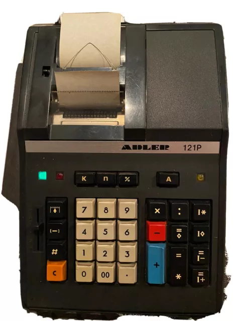 Calculadora de impresión ADLER 121P vintage/retro años 70