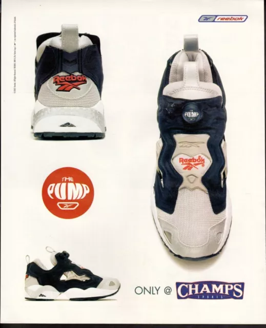 Vintage print ad advertisement Fashion shoe Reebok the PUMP Champs footwear 2001
