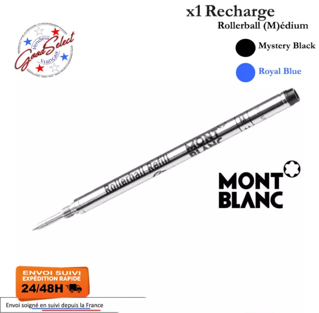 1 Recharge encre  NOIR/BLEU -Mont Blanc _401 (M)Roller  11,2cm  _ Envoi SUIVI _