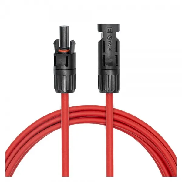 Câble Solaire 6 MM² Rouge 10m Avec Connecteurs Installation Module PV Photovolt