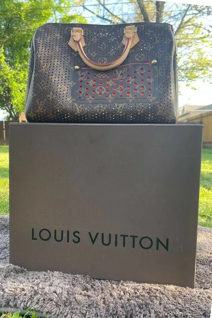 Louis Vuitton Limited Edition Orange Monogram Perforated Speedy 30 Bag