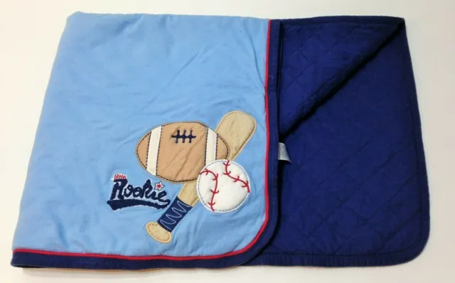 Carter's Little Rookie Sports Baseball Football Blanket Baby Boy Quilt OS 32x26