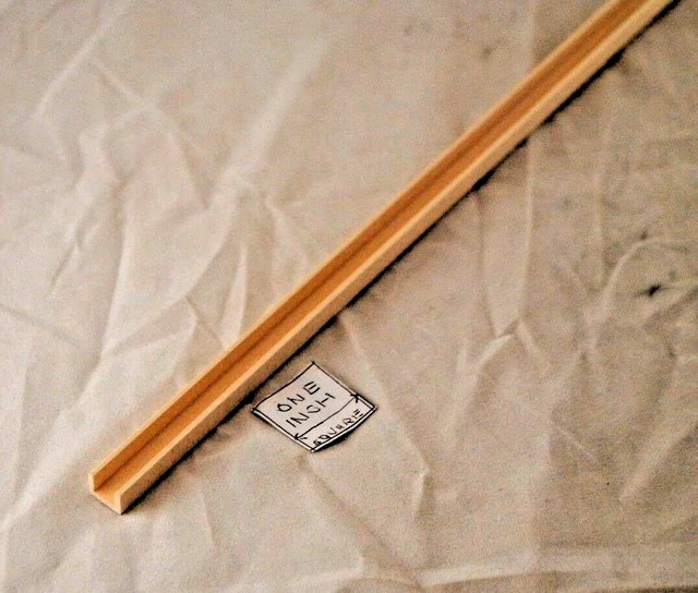 Groove Edge Molding 3/8" - 22" long  dollhouse - Channel fits .375" 2pc Basswood