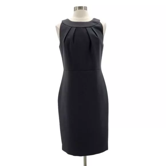 NWT Talbots Wool Blend Black Sleeveless Sheath Pencil Dress Womens 10