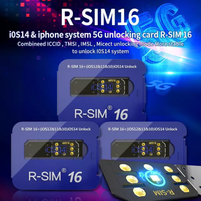 R-SIM 16 Nano Déverrouiller RSIM Carte pour iPhone 12 12 Pro XS MAX 8 IOS 14.7 E