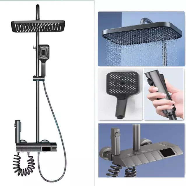 Sistema Doccia Termostatica Miscelatore Colonna Doccia Con Display Digitale LED