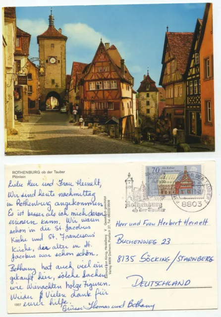 14203 - Rothenburg ob der Tauber - Plönlein - Ansichtskarte, gelaufen 12.8.1978