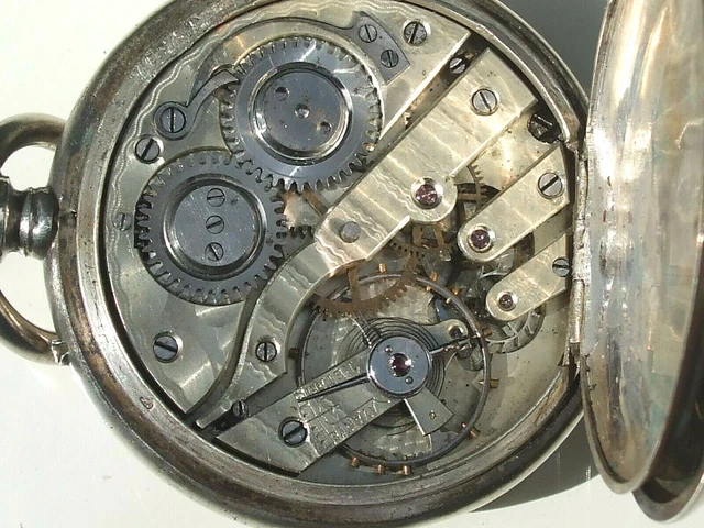 Montre De Gousset Ancienne Rythmos En Argent – 4.7 Cm, Mécanique Manuelle – Vintage