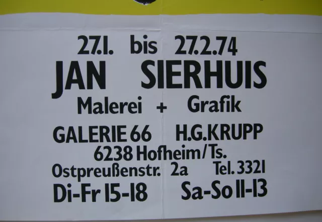 Künstlerplakat Jan Sierhuis Malerei Grafik 1974 Orig Lithografie Figur 2