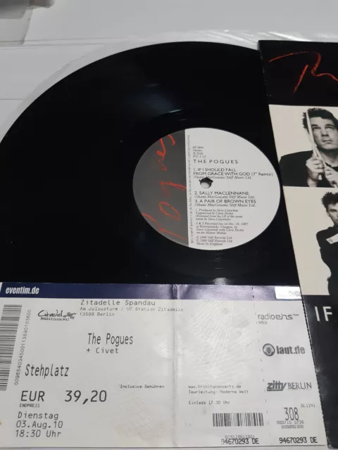 THE POGUES autograph Shane MacGowan vinyl  IF I SHOULD FALL FROM GRACE WITH GOD 3