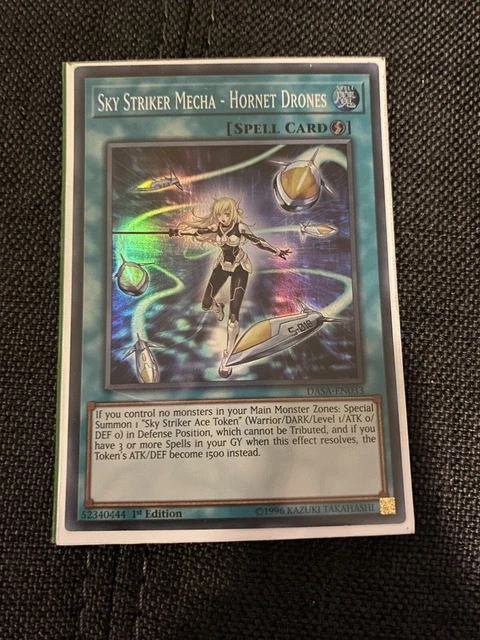 Yugioh Card Yu-Gi-Oh! Sky Striker Mecha - Hornet Drones Card (DASA-EN033) - Near Mint Super Rare YuGiOh Sky Striker Hornet Drones Yugioh Card Yu-Gi-Oh! Sky Striker Mecha - Hornet Drones Card (DASA-EN033) - Near Mint Super Rare YuGiOh Sky Striker Hornet Drones