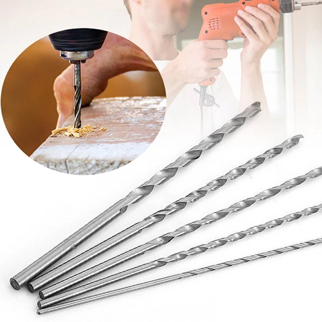 5PCS TWISTED DRILLING Bits Lengthened Fast Chips Removal Industrial