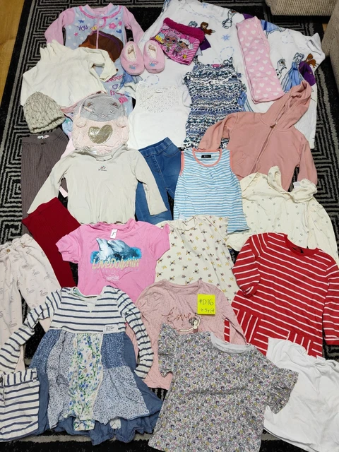 #D16 Enorme pacchetto di vestiti per ragazze 4-5 anni GEORGE NEXT ZARA PRIMARK CONGELATO LOL