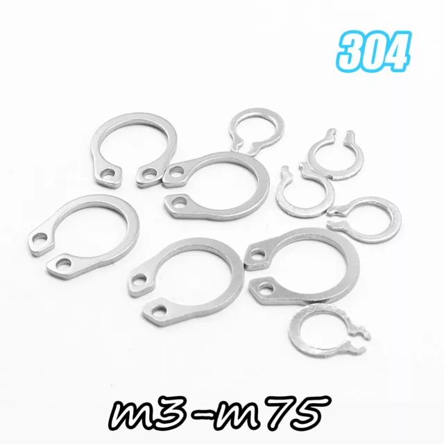 A2 Stainless Steel External Circlips Retaining Rings Snap CirClip 3mm - 75mm