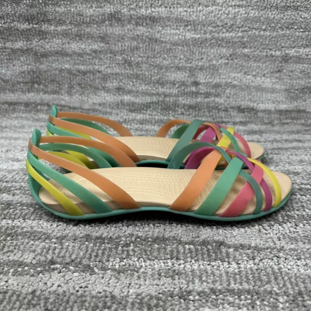 Crocs Rainbow Isabella Huarache Jelly Strappy Sandals Size 9